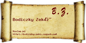 Bodiczky Zekő névjegykártya
